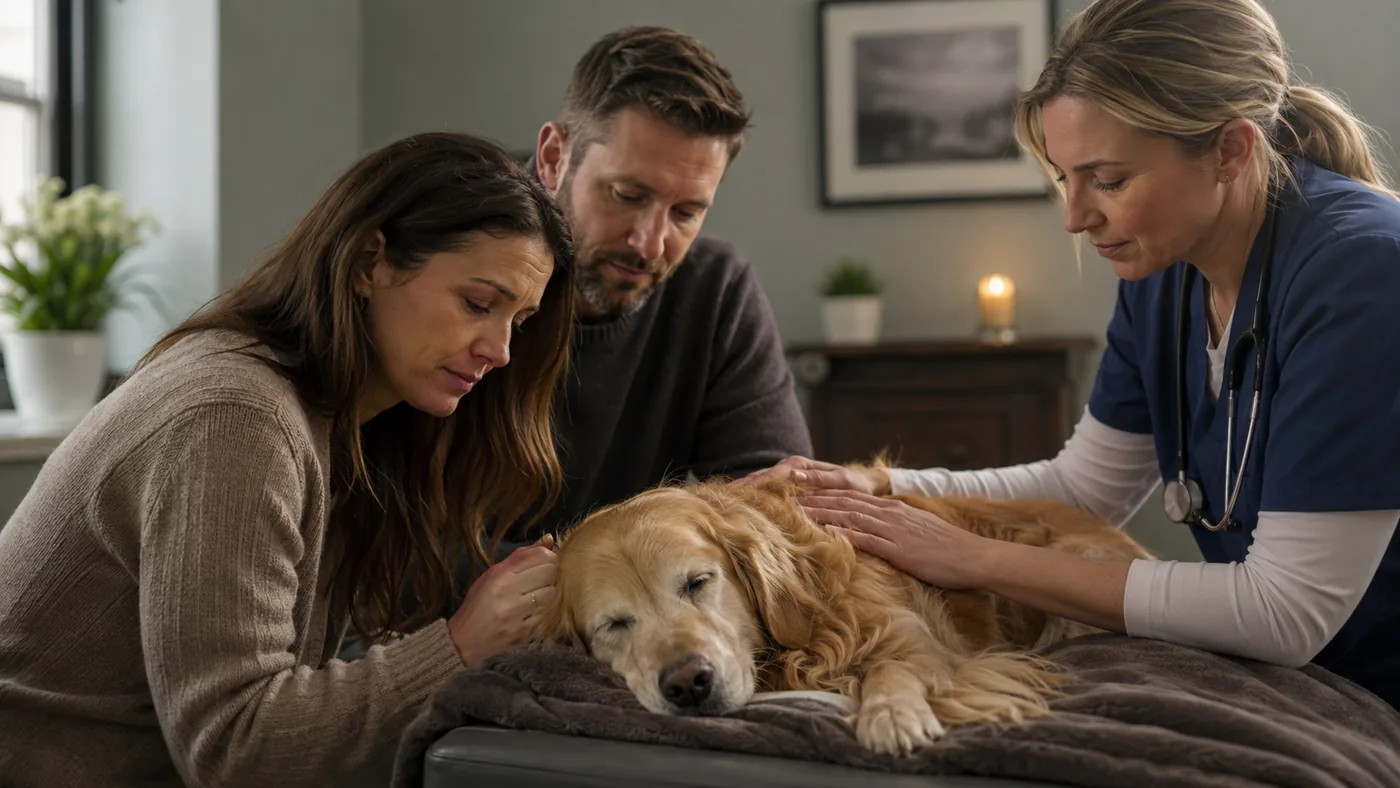 Compassionate end-of-life care for an elderly dog
